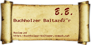Buchholzer Baltazár névjegykártya